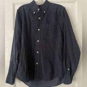 Buck Mason dark blue corduroy button down shirt size Medium